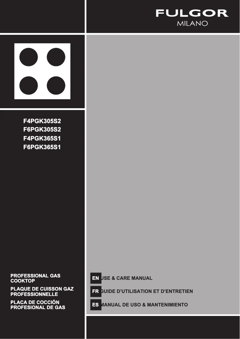 Image de la première page du manuel de l'appareil F4PGK305S2