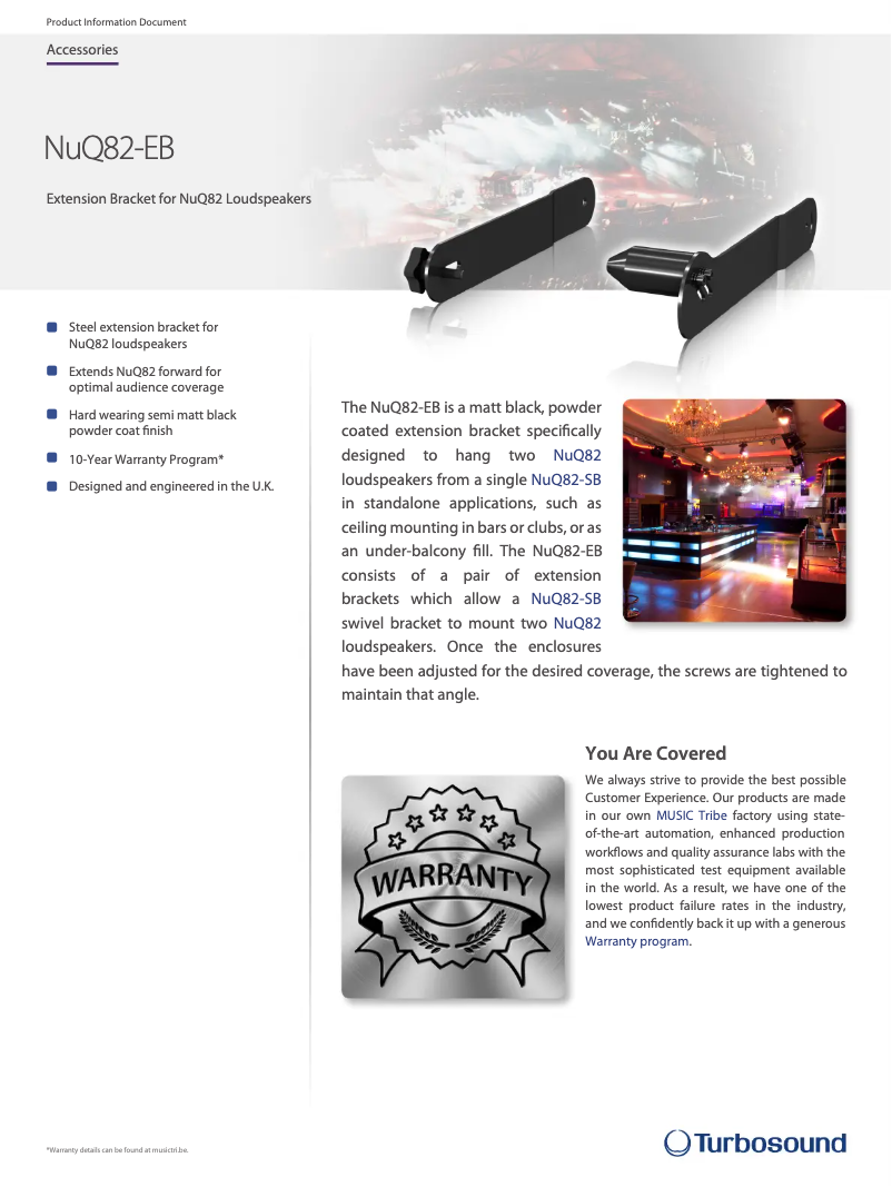 Página 1 del manual Ficha técnica Turbosound NuQ82-EB