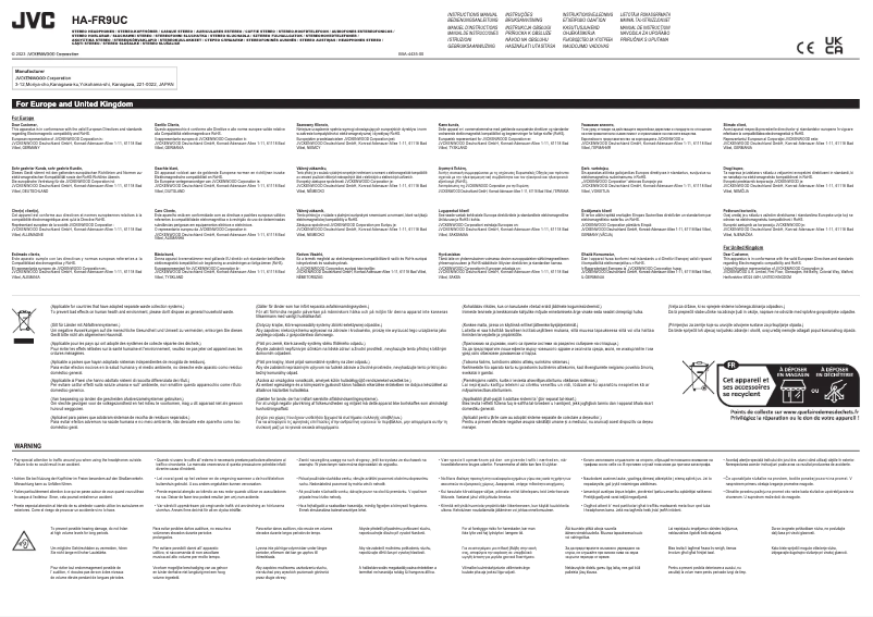 Page 1 de la notice Manuel utilisateur JVC HA-FR9UC