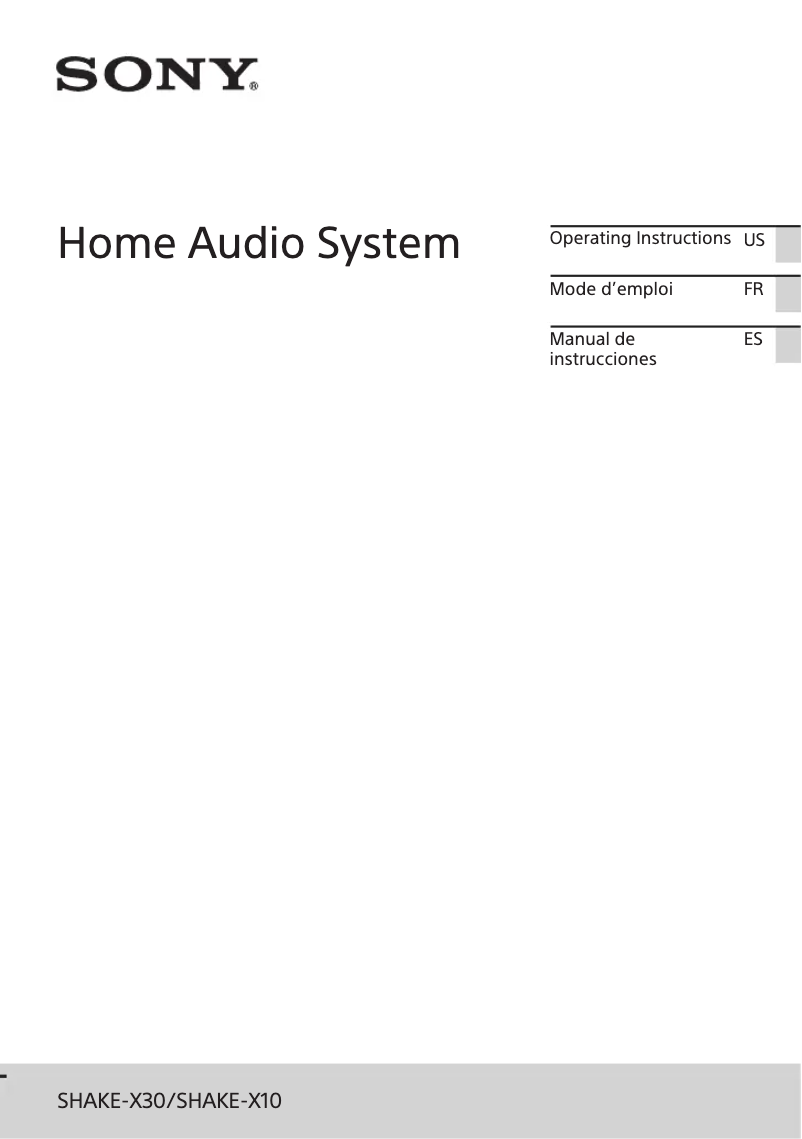 Page n°1 - Manuel utilisateur Sony SHAKE-X30