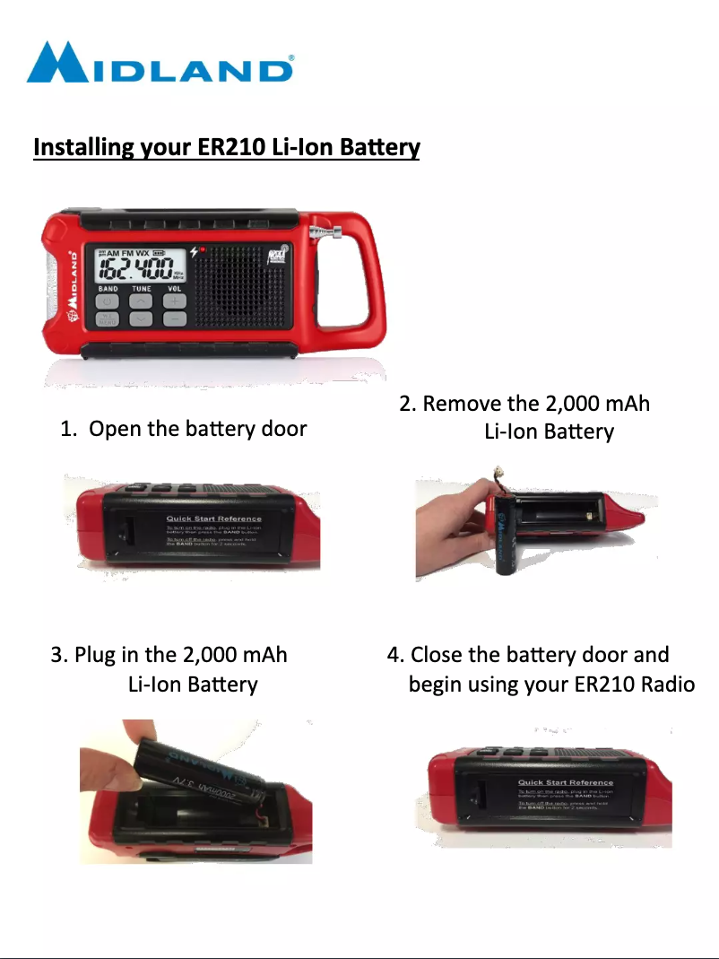 Page 1 de la notice Guide d'installation Midland E+READY ER210