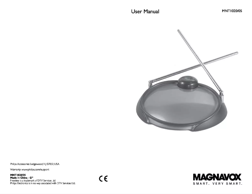 Page 1 of the manual User Manual Philips MNT1020