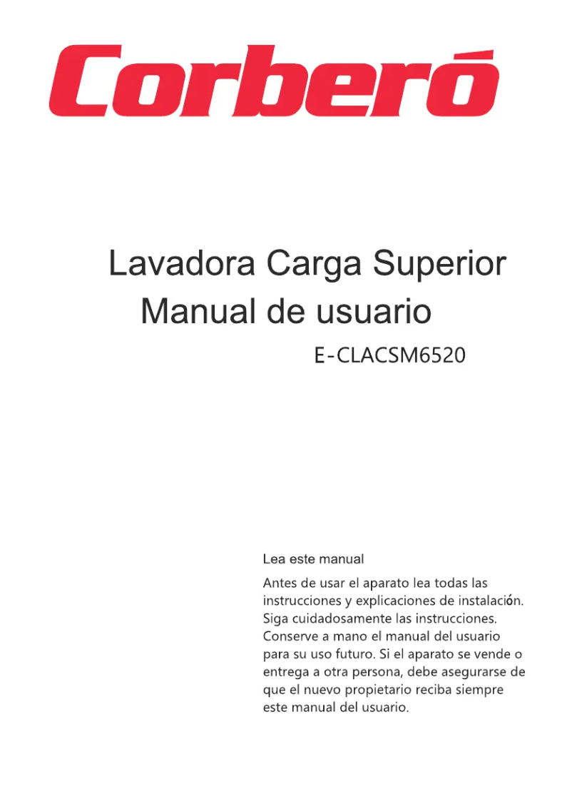 Page n°1 - Manuel utilisateur Corbero E-CLACSM6520