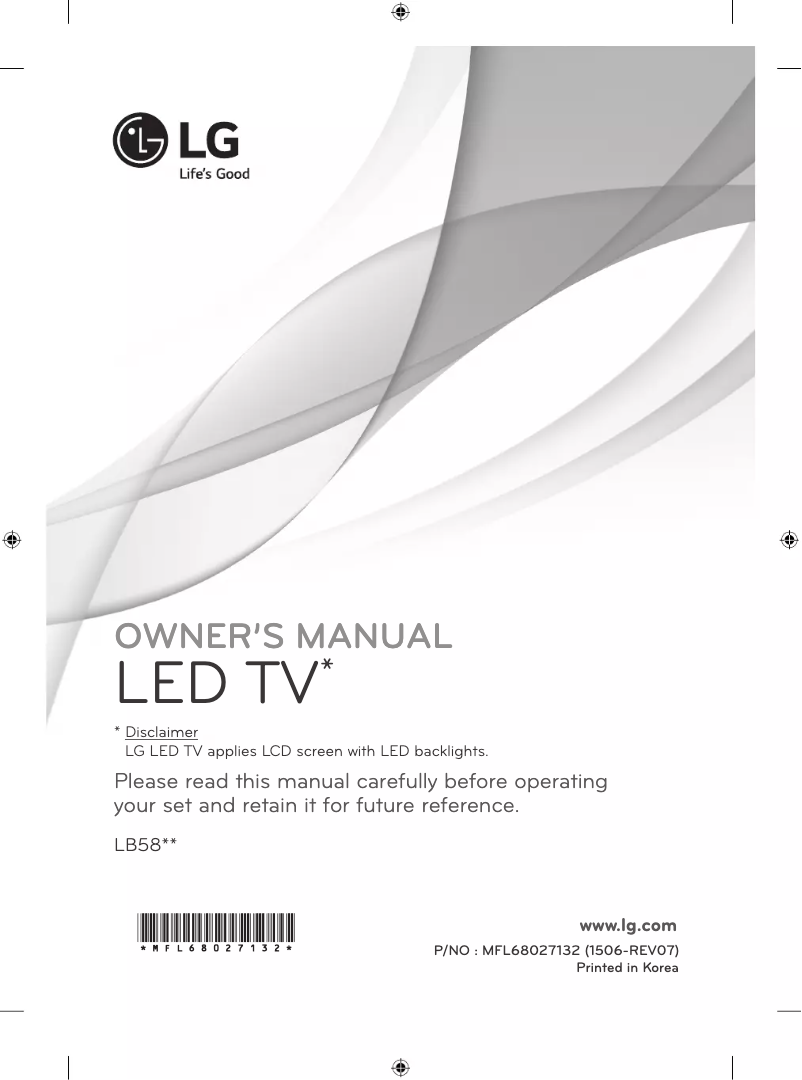 Page n°1 - Manuel utilisateur LG 65LB5840