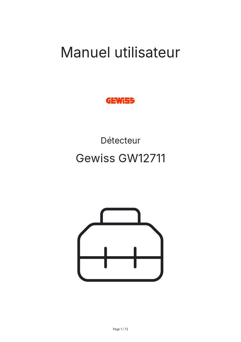 Image de la première page du manuel de l'appareil GW12711