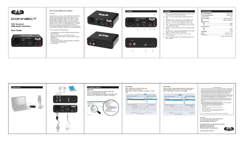 Image de la première page du manuel de l'appareil CX1 Connect