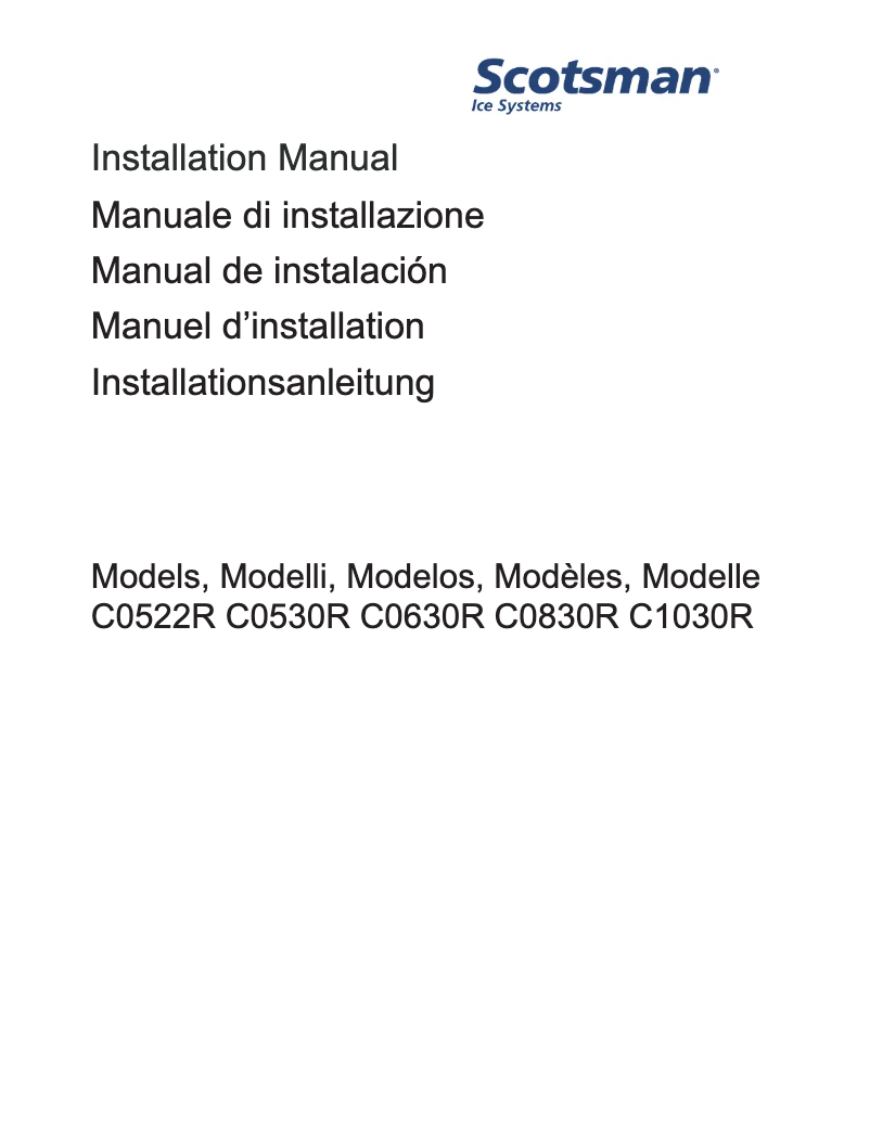 Page n°1 - Manuel utilisateur Scotsman Prodigy Plus C0630R