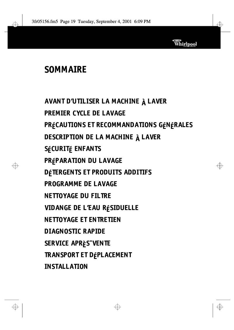 Image de la première page du manuel de l'appareil AWM 5090