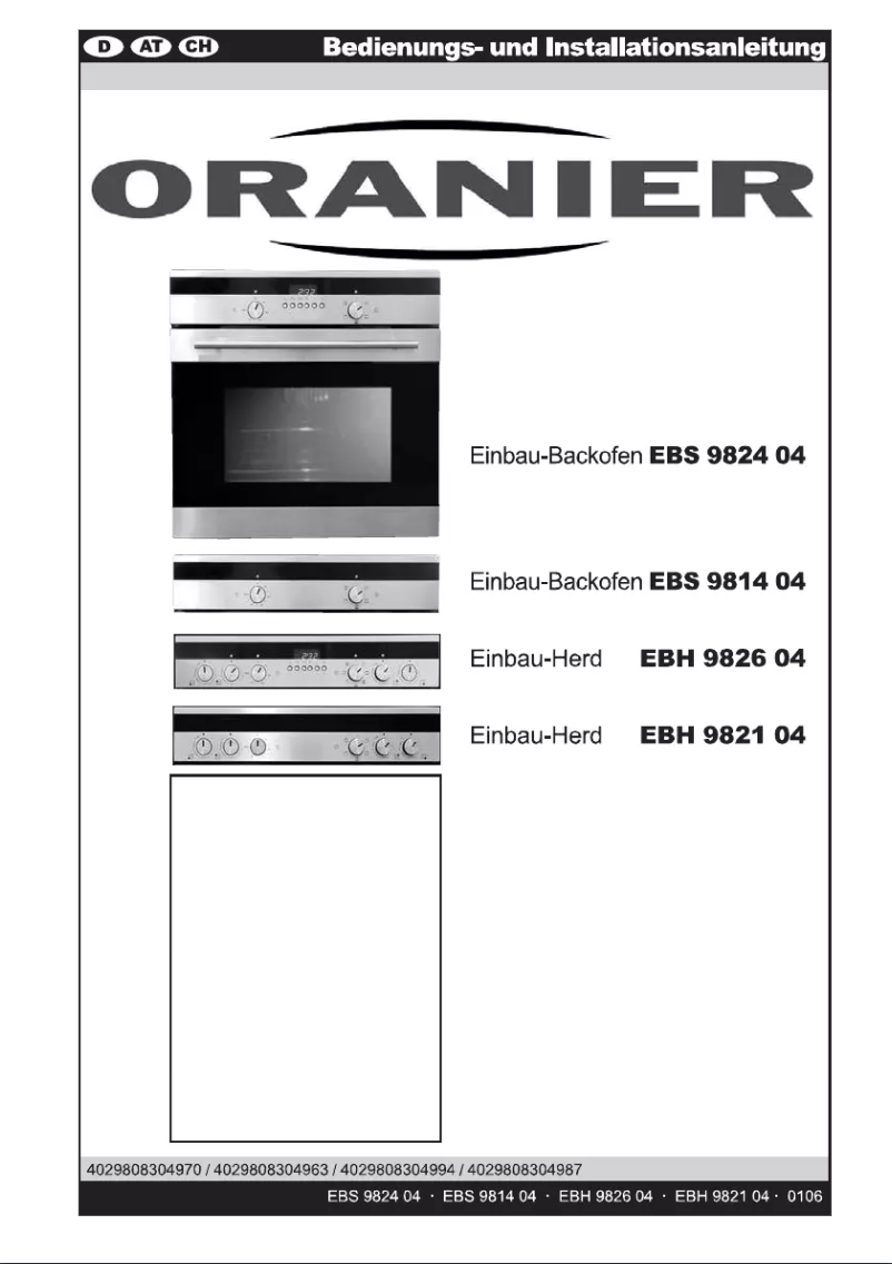 Page n°1 - Manuel utilisateur Oranier EBS 9814 04