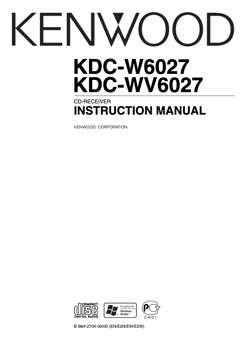 Page 1 de la notice Manuel utilisateur Kenwood KDC-WV6027