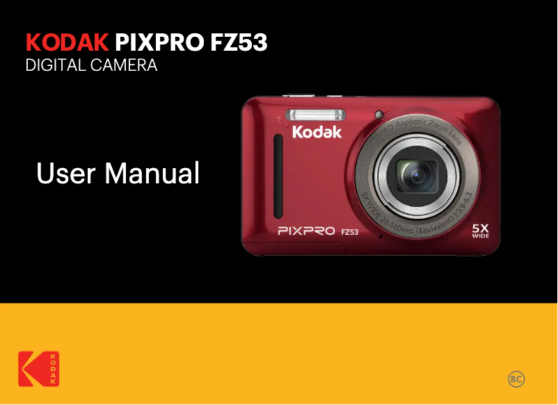 Image de la première page du manuel de l'appareil Pixpro FZ53