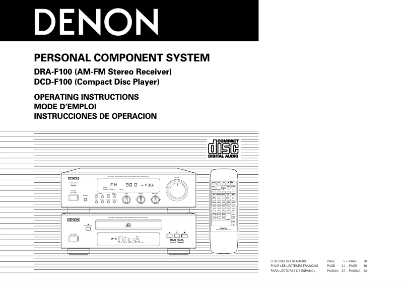 Página 1 del manual Manual de usuario Denon D-F100MC