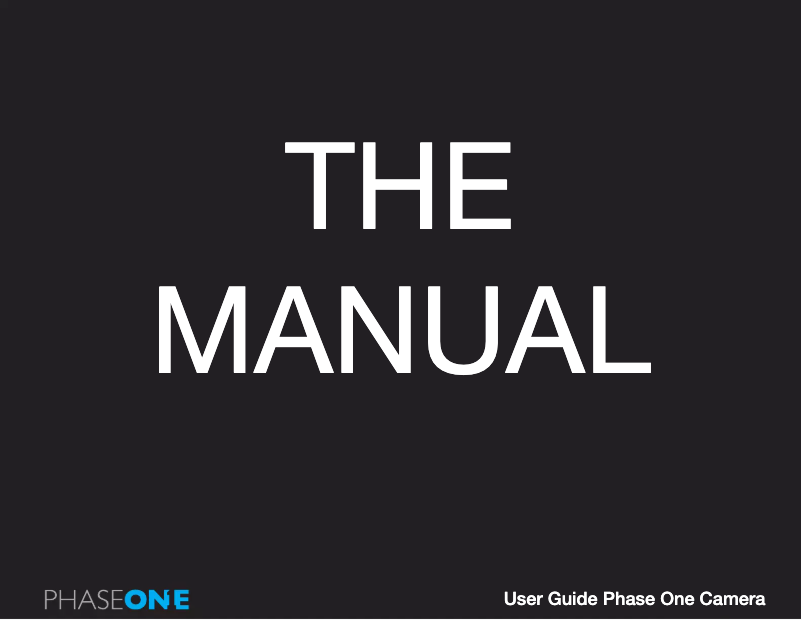 Page n°1 - Manuel utilisateur Phase One 645