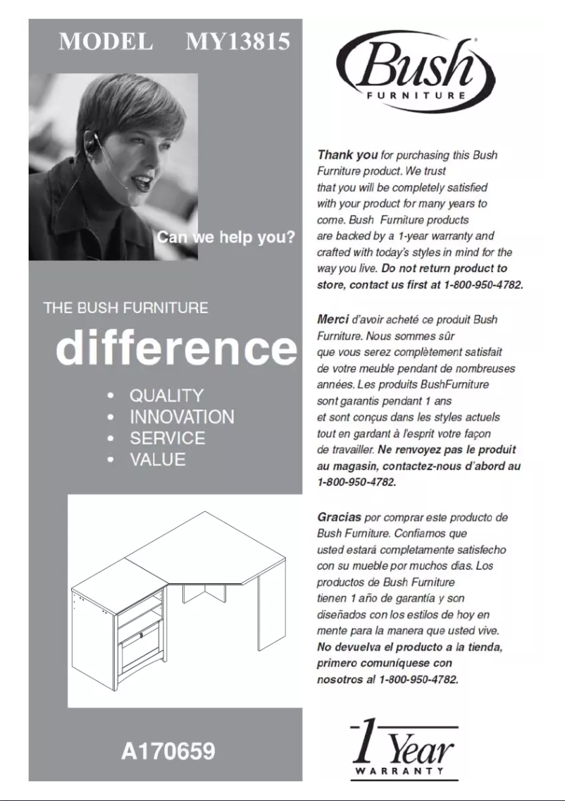 Page 1 of the manual Installation Guide Bush Buena Vista MY13815-03