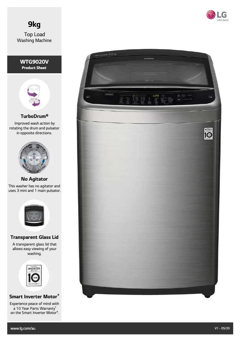 Image de la première page du manuel de l'appareil WTG9020V