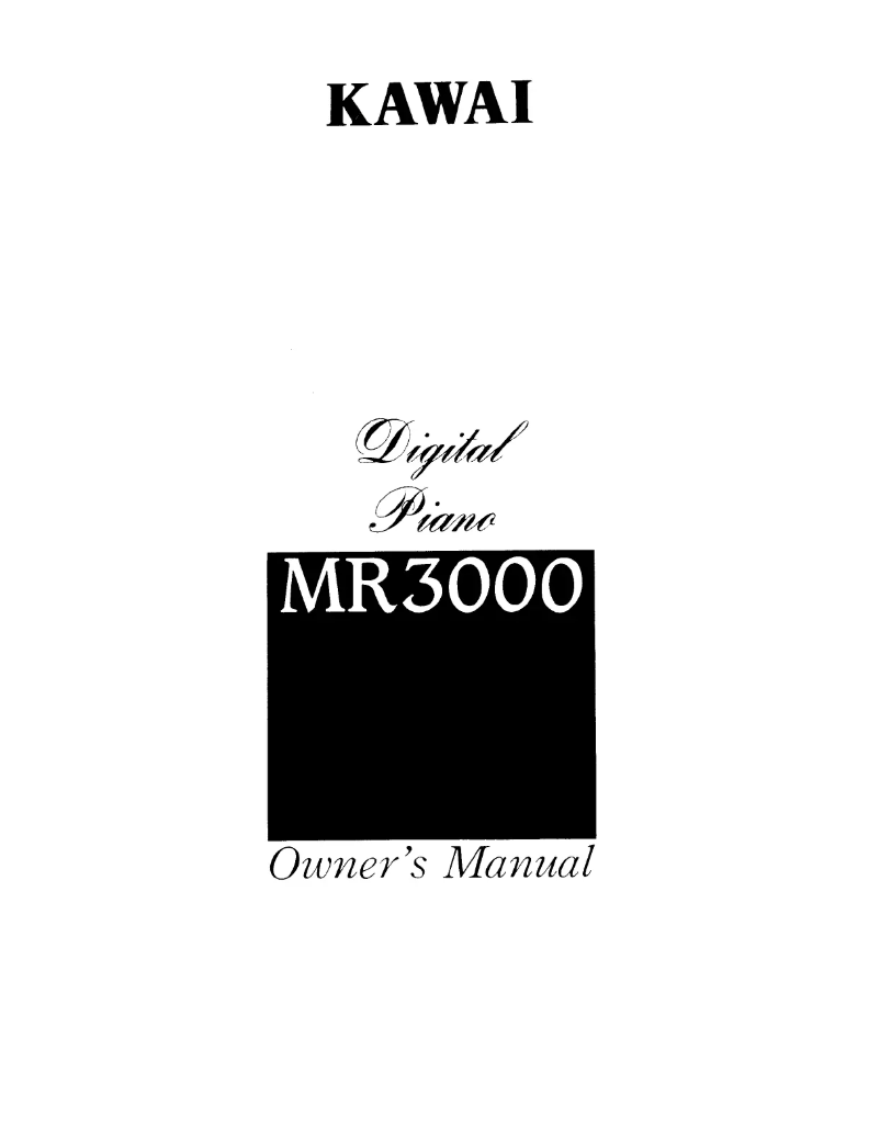 Image de la première page du manuel de l'appareil MR3000