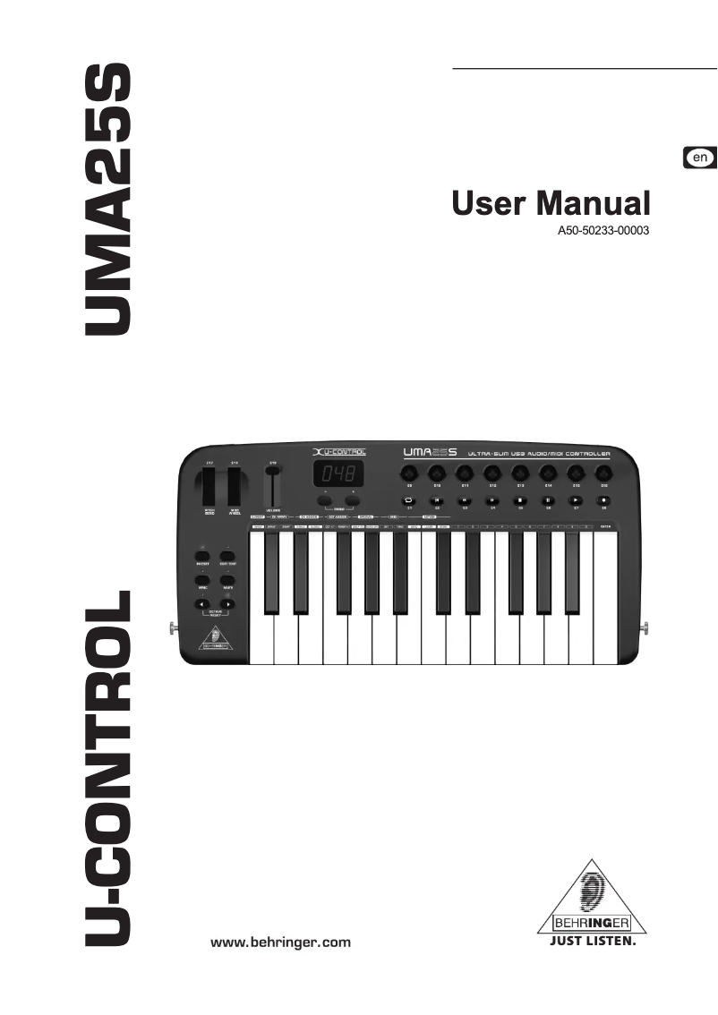 Page n°1 - Manuel utilisateur Behringer U-Control UMA25S