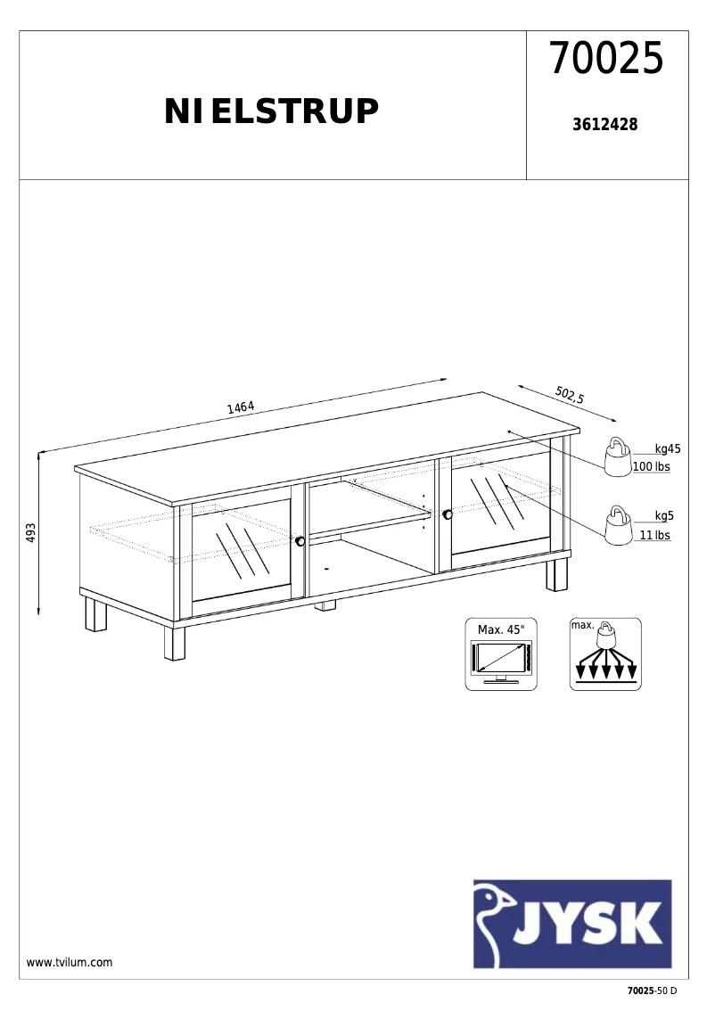 Page 1 de la notice Manuel utilisateur JYSK Nielstrup