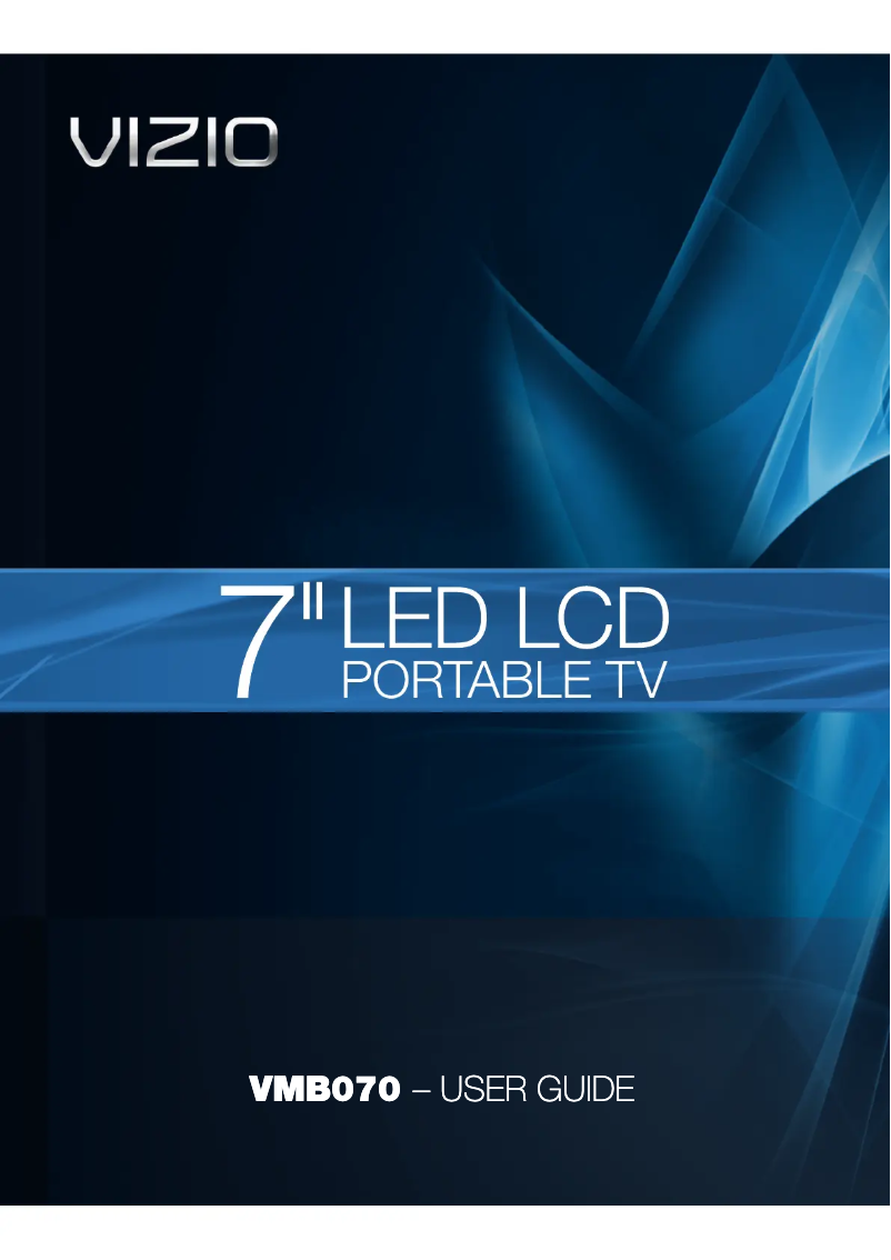 Page 1 de la notice Manuel utilisateur VIZIO VMB070