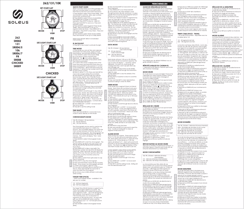 Page n°1 - Manuel utilisateur Soleus 131 Small SR005