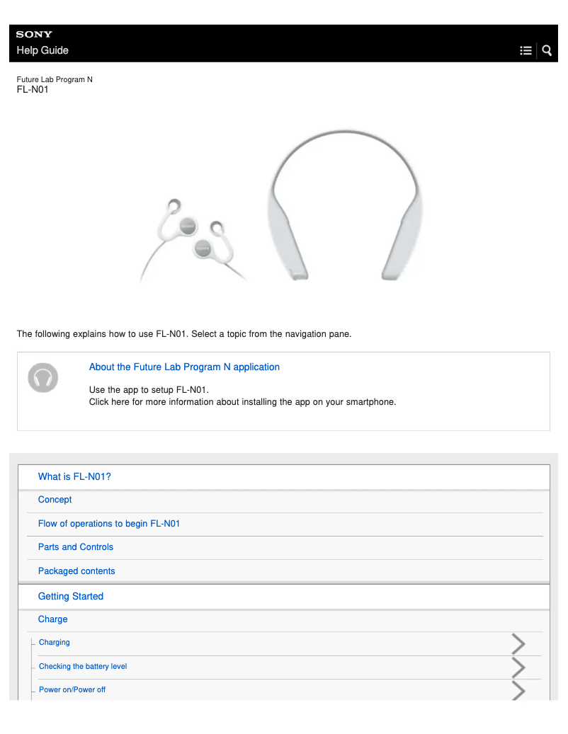 Página 1 del manual Manual de usuario Sony FL-N01