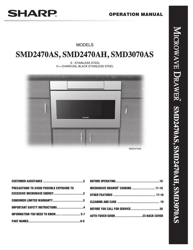 Page n°1 - Manuel utilisateur Sharp SMD2470AH