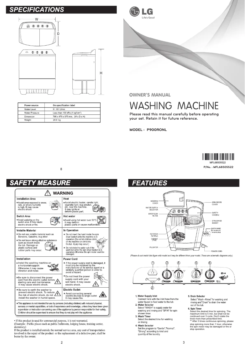 Página 1 del manual Manual de usuario LG P900RONL