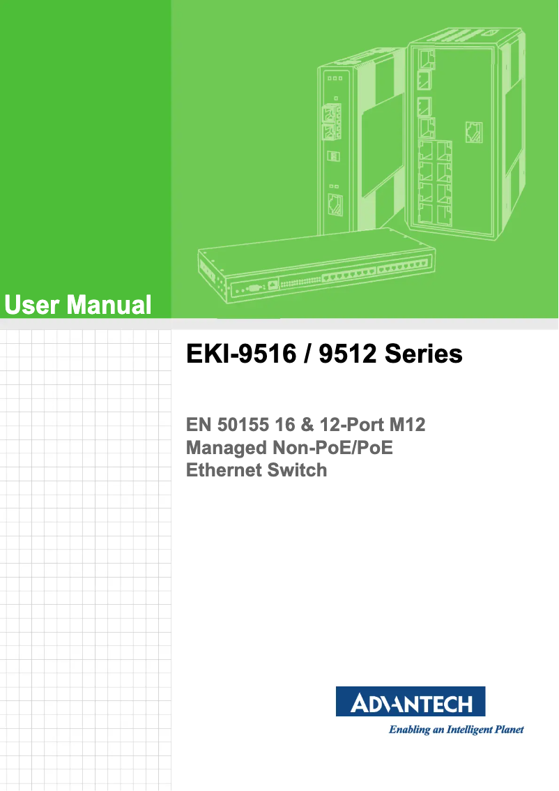 Page 1 de la notice Manuel utilisateur Advantech EKI-9512G