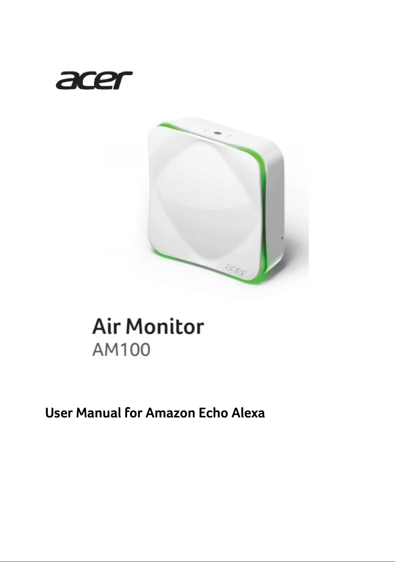 Image de la première page du manuel de l'appareil Air Monitor AM100