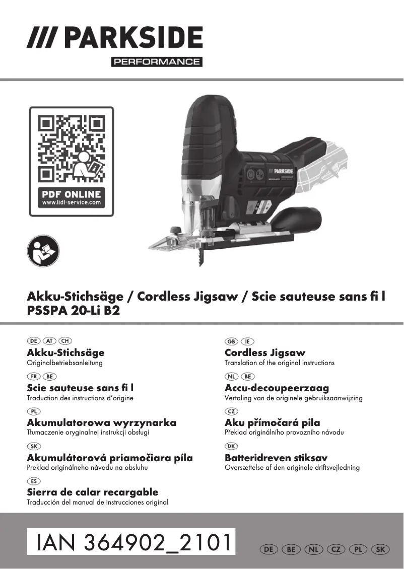 Image de la première page du manuel de l'appareil PSSPA 20-Li B2