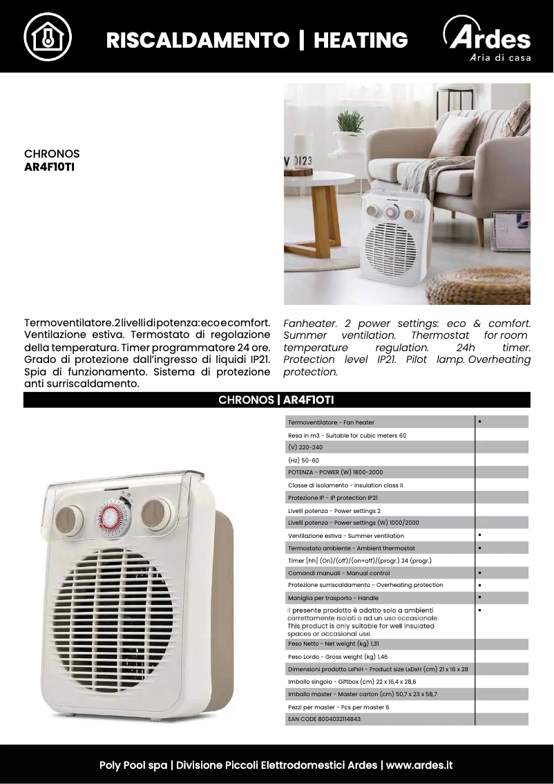 Image de la première page du manuel de l'appareil AR4F10TI