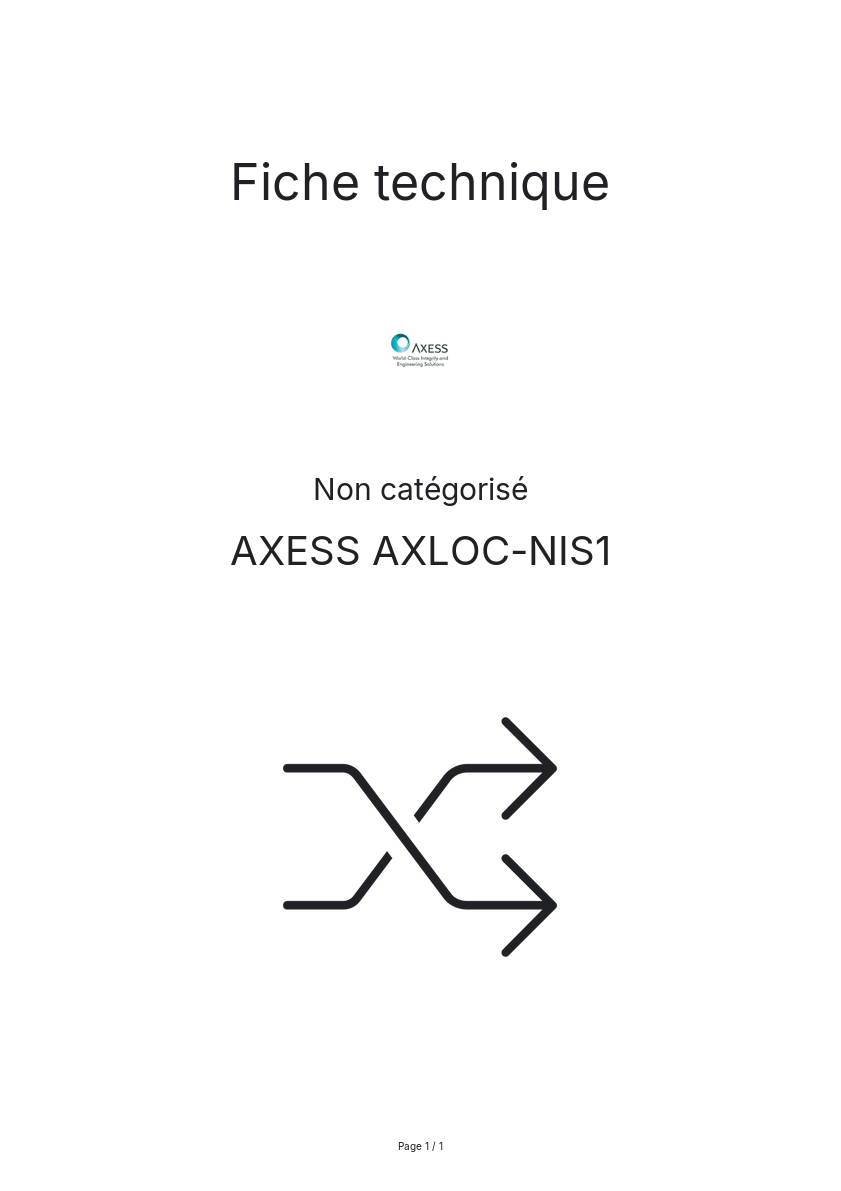 Image de la première page du manuel de l'appareil AXLOC-NIS1
