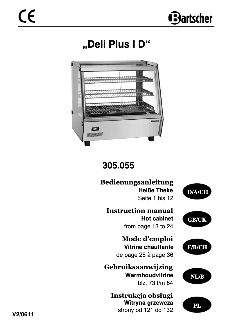 Page 1 de la notice Manuel utilisateur Bartscher 305055