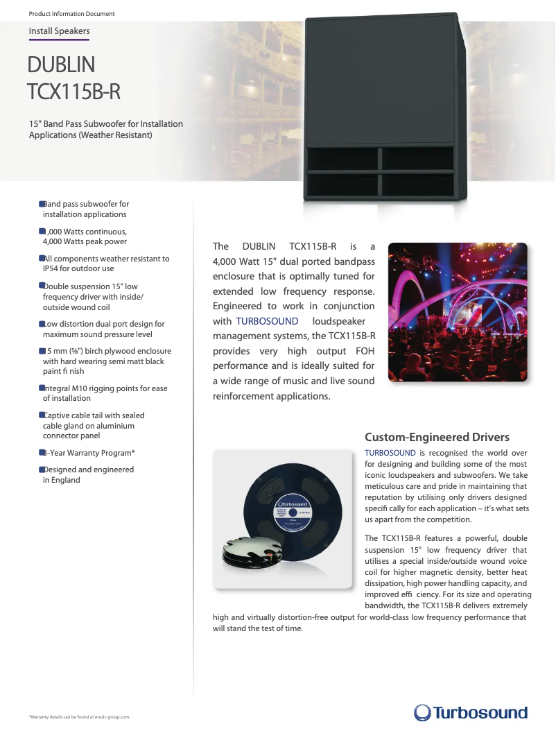 Page n°1 - Fiche technique Turbosound TCX115B-R