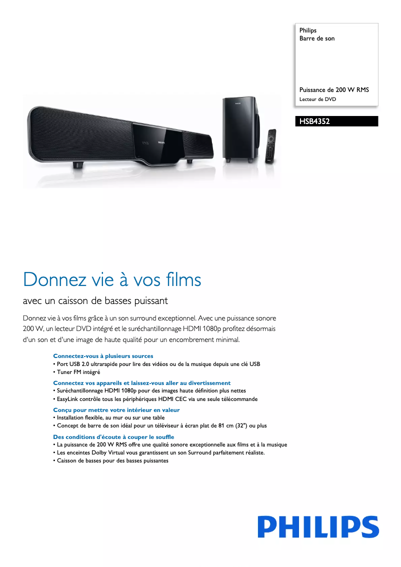 Image de la première page du manuel de l'appareil HSB4352