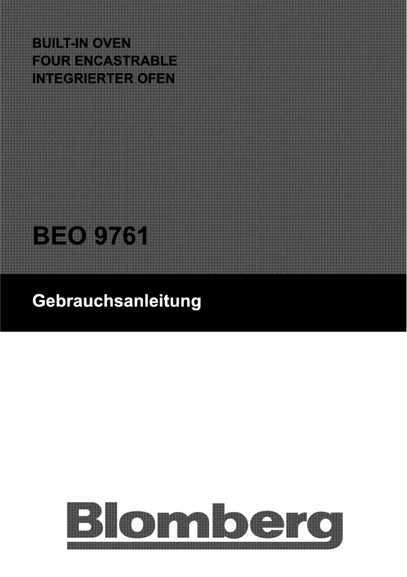 Page n°1 - Manuel utilisateur Blomberg BEO 9761 X