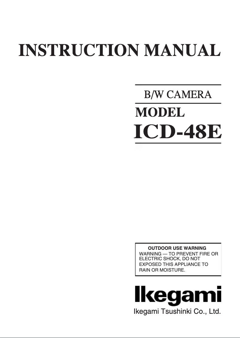 Page n°1 - Manuel utilisateur Ikegami ICD-49