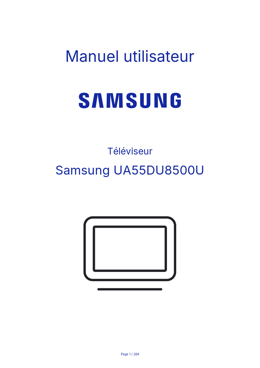 Page n°1 - Manuel utilisateur Samsung UA55DU8500U