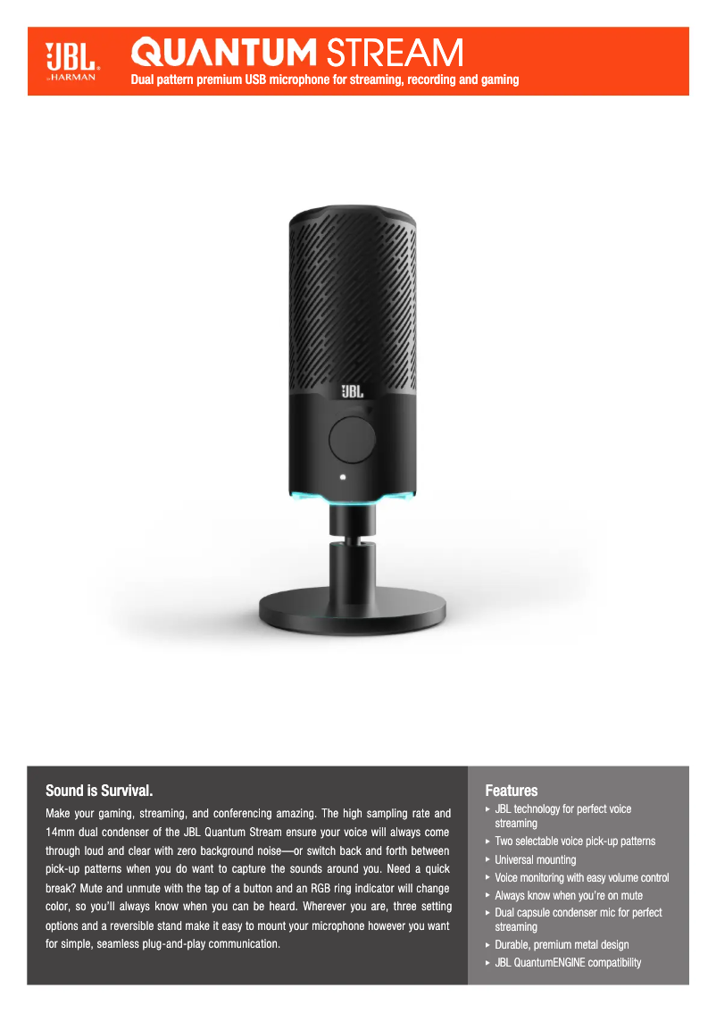 Image de la première page du manuel de l'appareil Quantum Stream