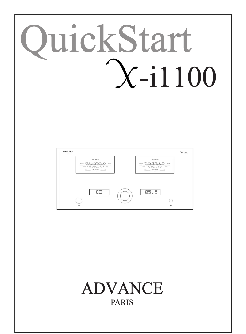 Page n°1 - Manuel utilisateur Advance X-i1100
