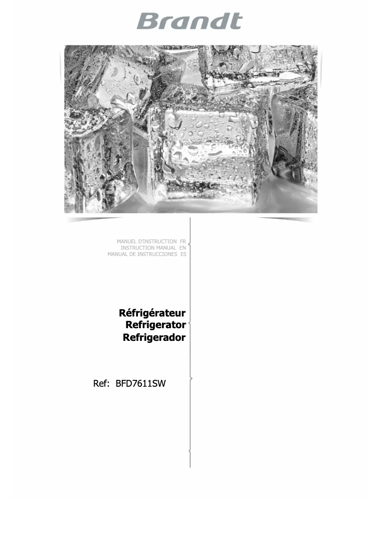 Image de la première page du manuel de l'appareil BFD7611SW