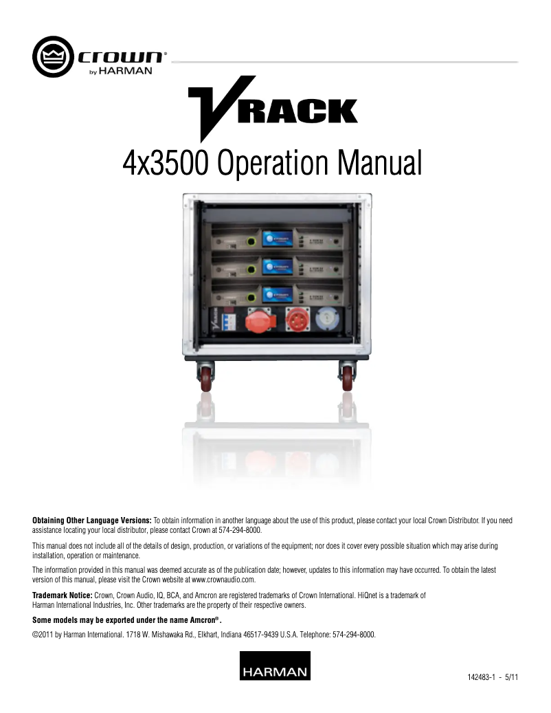 Image de la première page du manuel de l'appareil VRack 4x3500HD