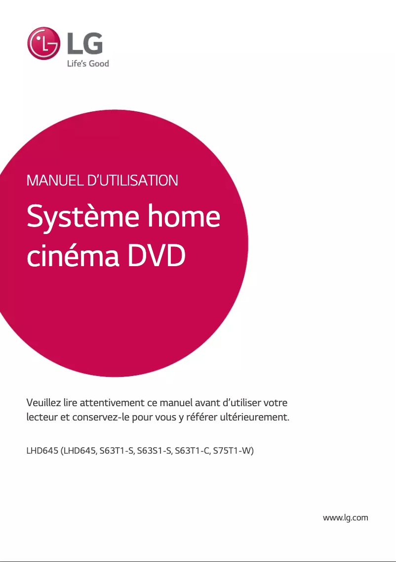 Page 1 of the manual User Manual LG LHD645