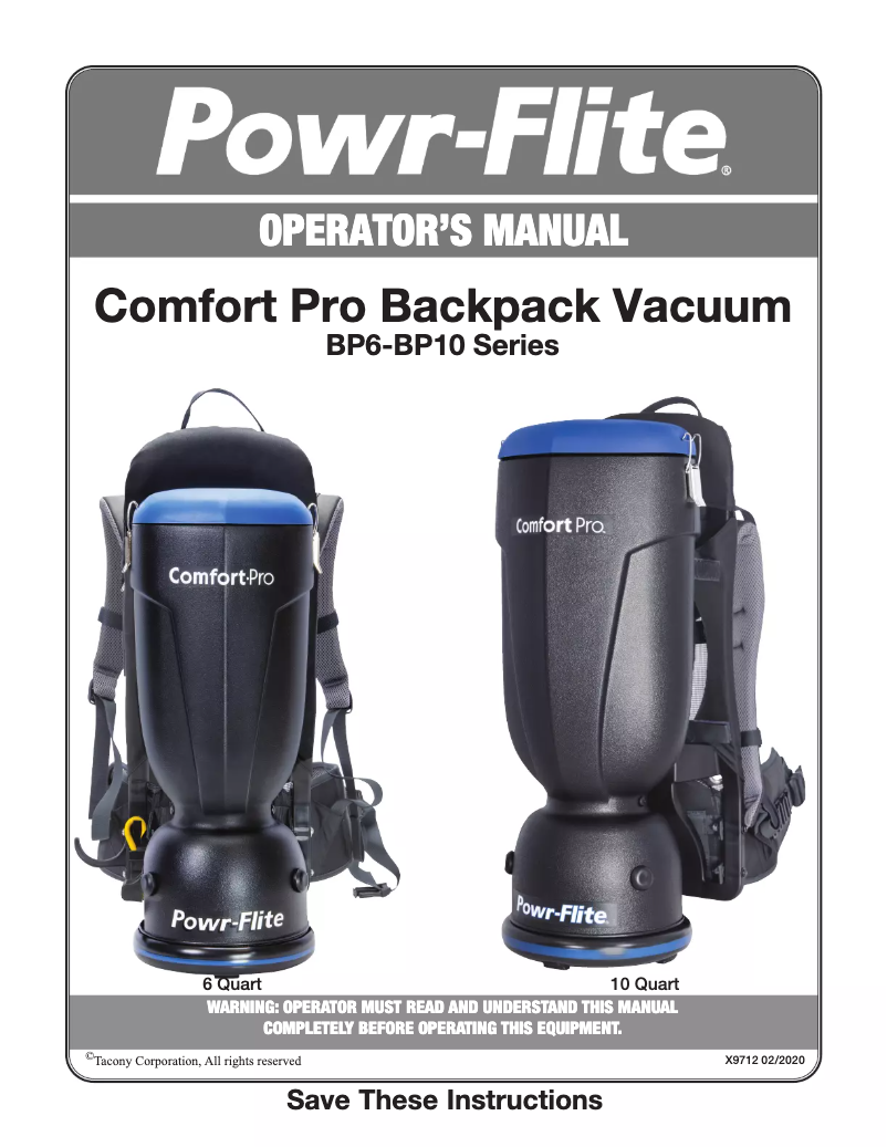 Page n°1 - Manuel utilisateur Powr-Flite BP10P