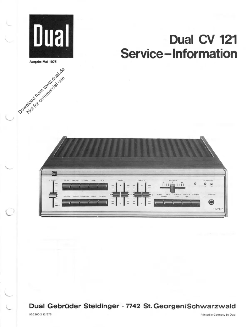 Image de la première page du manuel de l'appareil CV 60