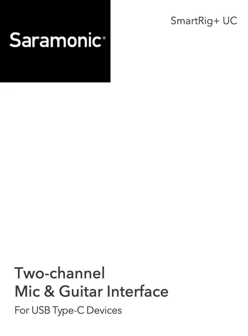Page n°1 - Manuel utilisateur Saramonic SmartRig+UC