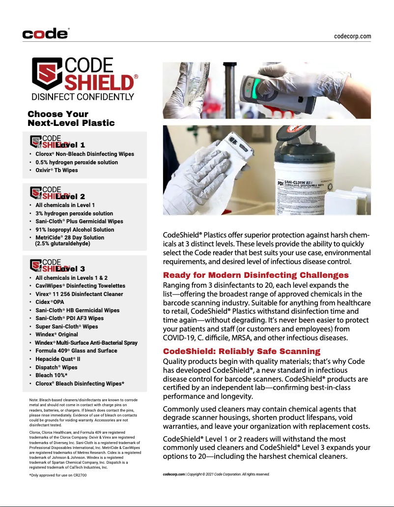 Page 1 de la notice Manuel utilisateur Code Corporation C011182