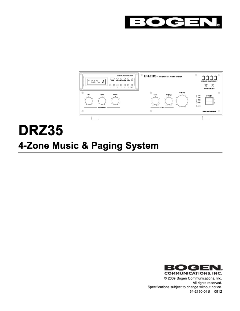 Image de la première page du manuel de l'appareil DRZ35