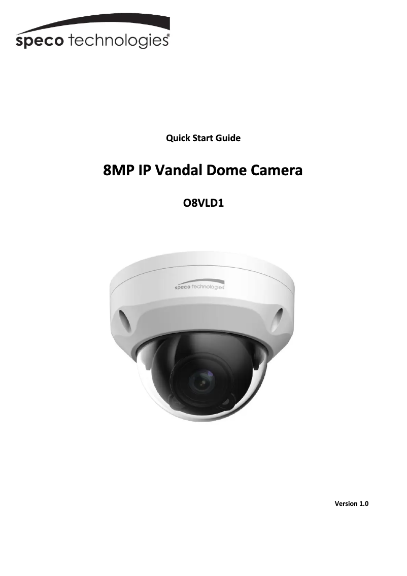 Page 1 de la notice Manuel utilisateur Speco Technologies O8VLD1