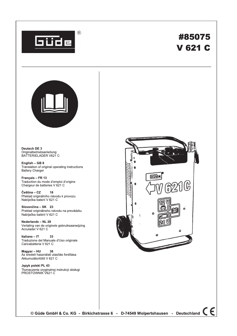 Image de la première page du manuel de l'appareil V 621 C